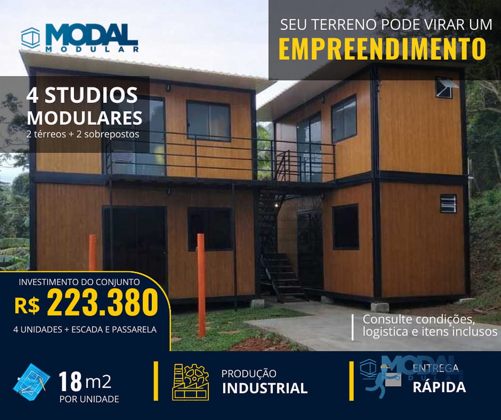 Condomínio 4 Studio 18m2 Modal PLUS